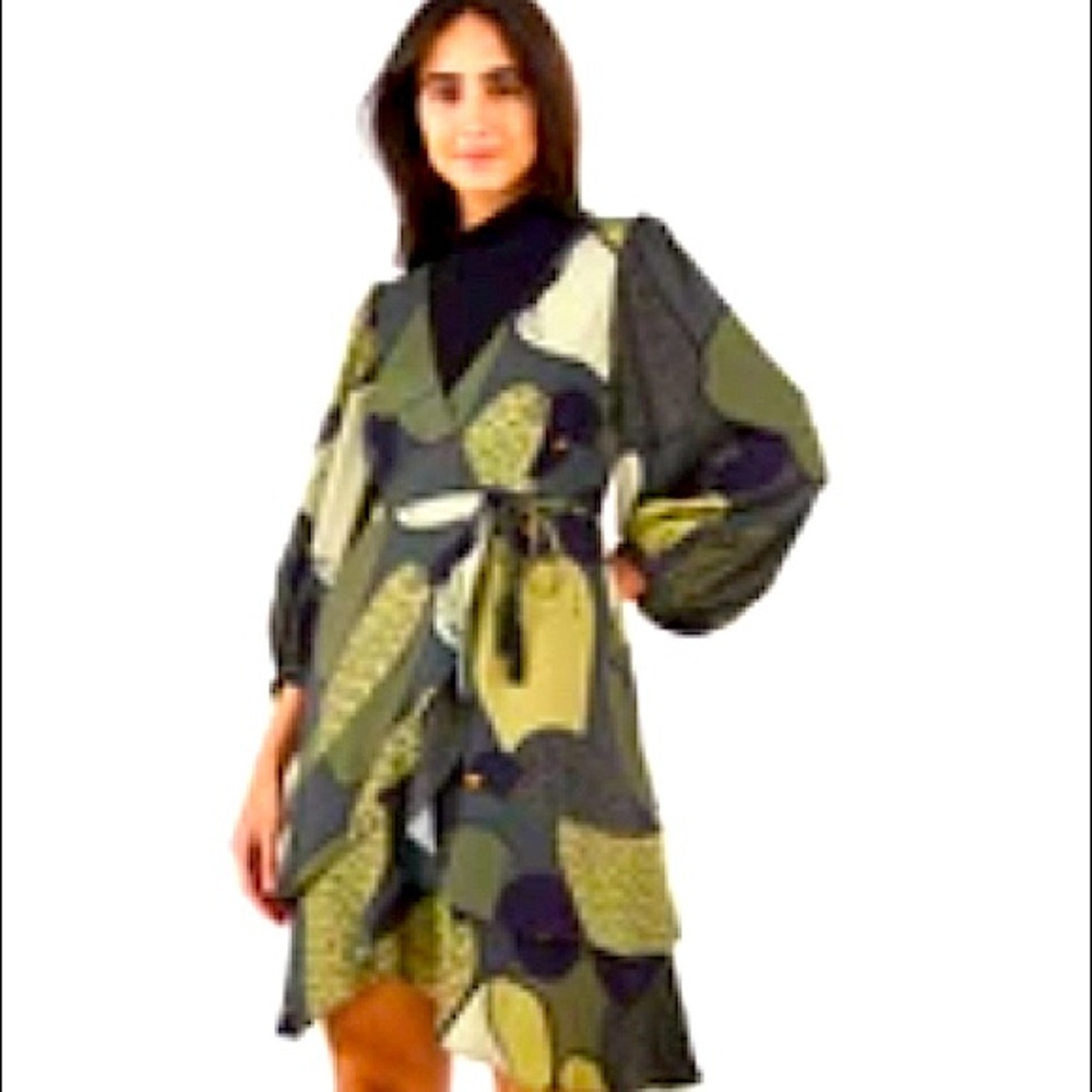FARM Rio Military Cashew Dress